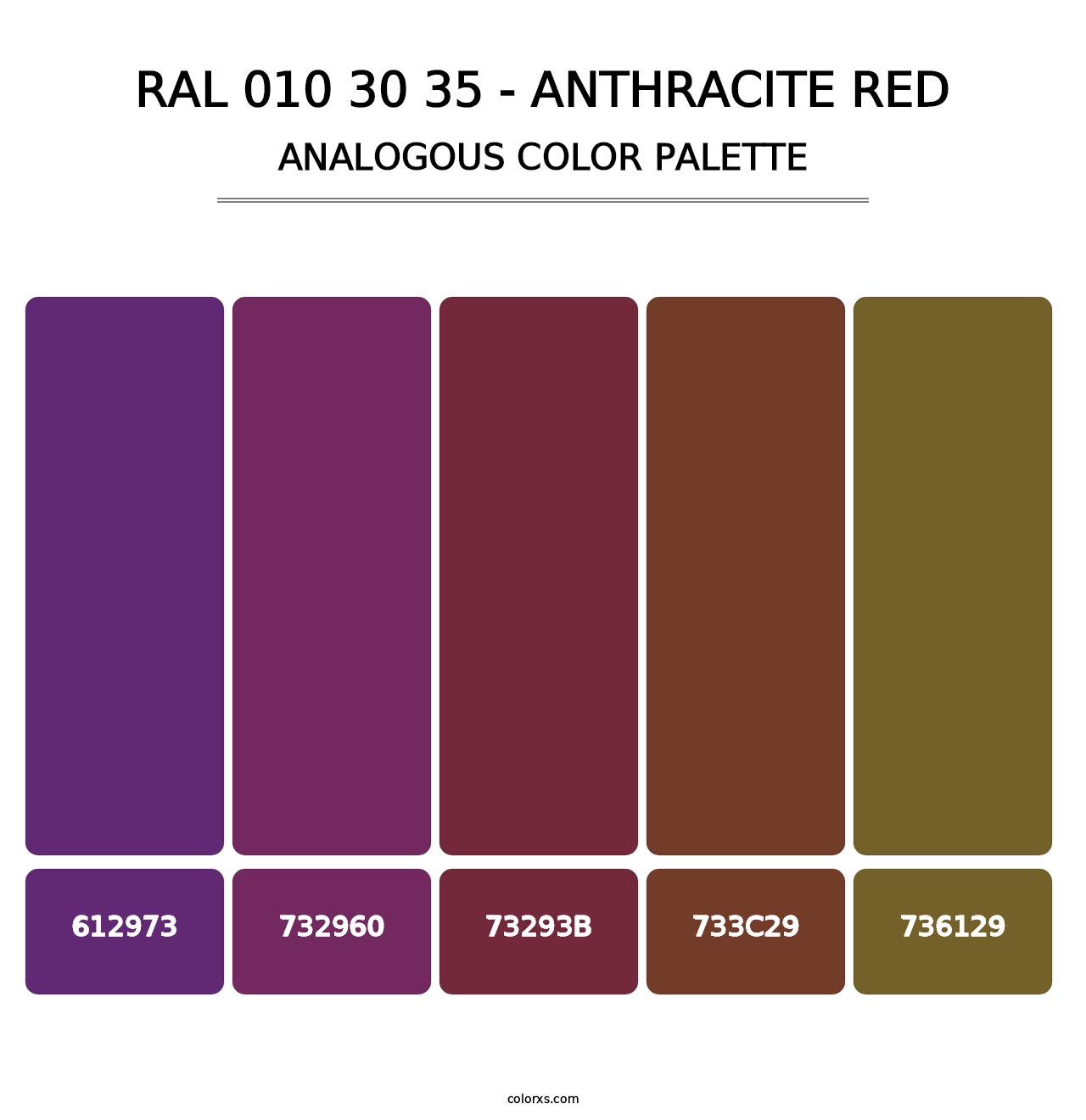 RAL 010 30 35 - Anthracite Red - Analogous Color Palette