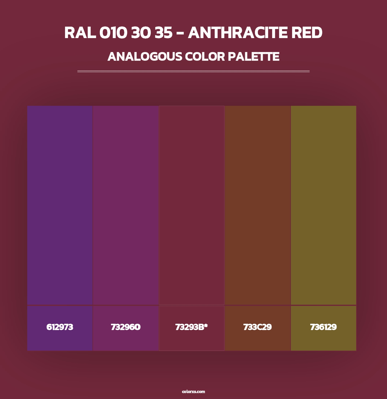 RAL 010 30 35 - Anthracite Red - Analogous Color Palette
