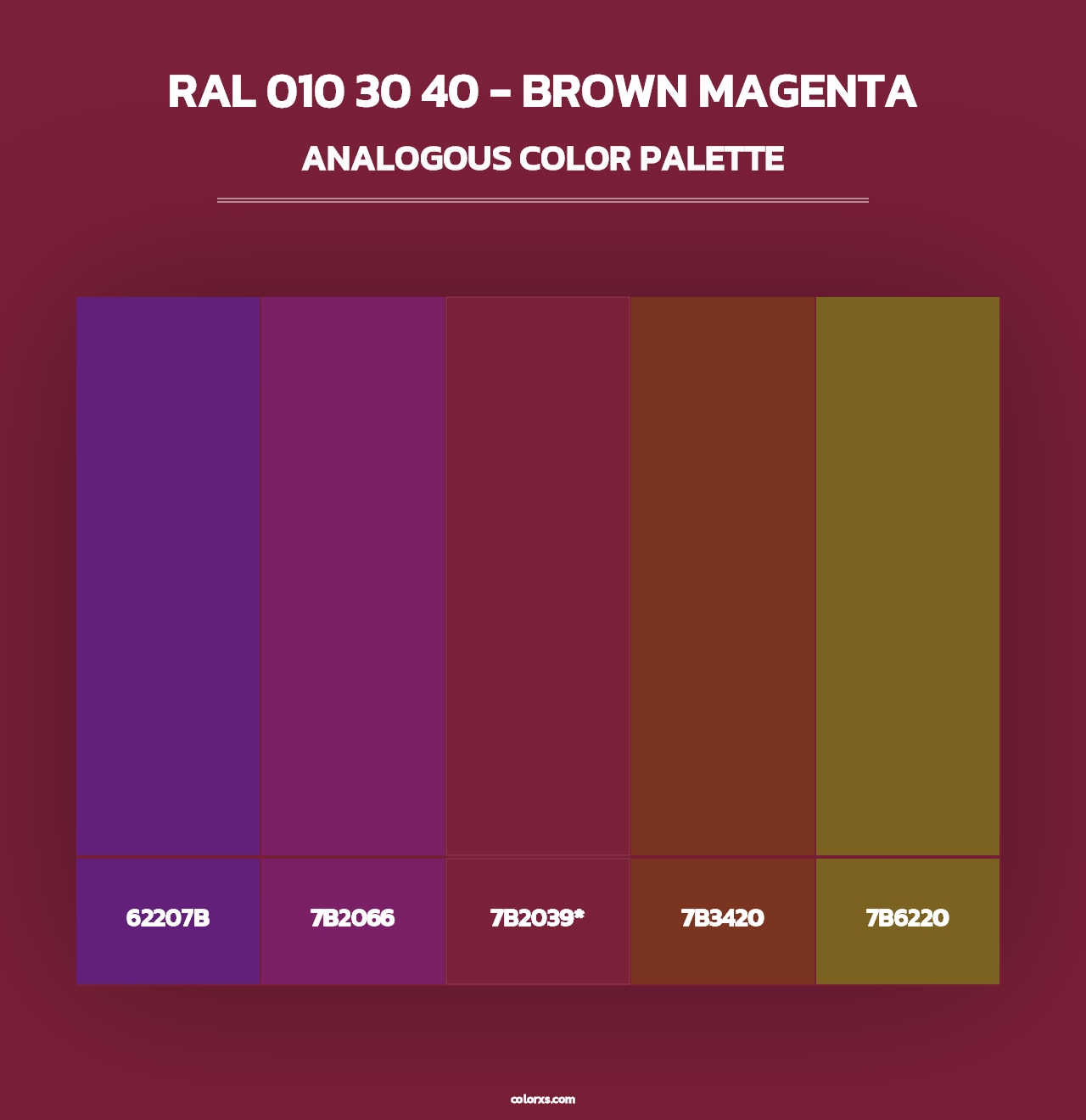 RAL 010 30 40 - Brown Magenta - Analogous Color Palette