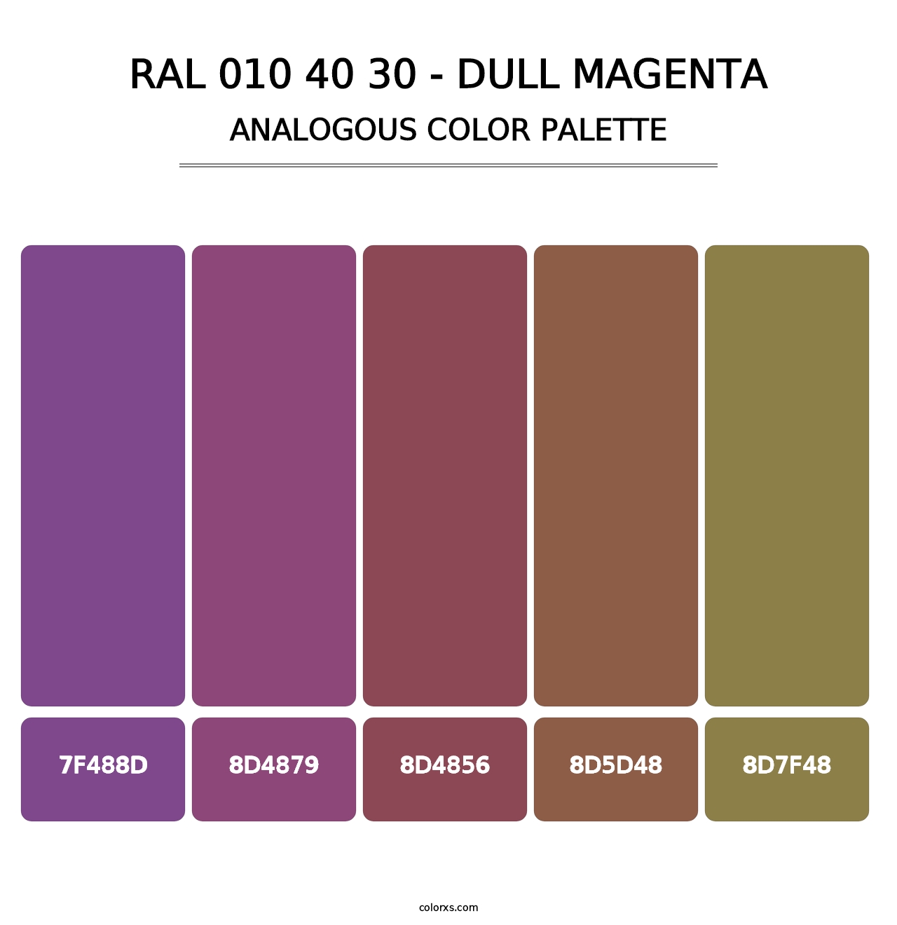 RAL 010 40 30 - Dull Magenta - Analogous Color Palette