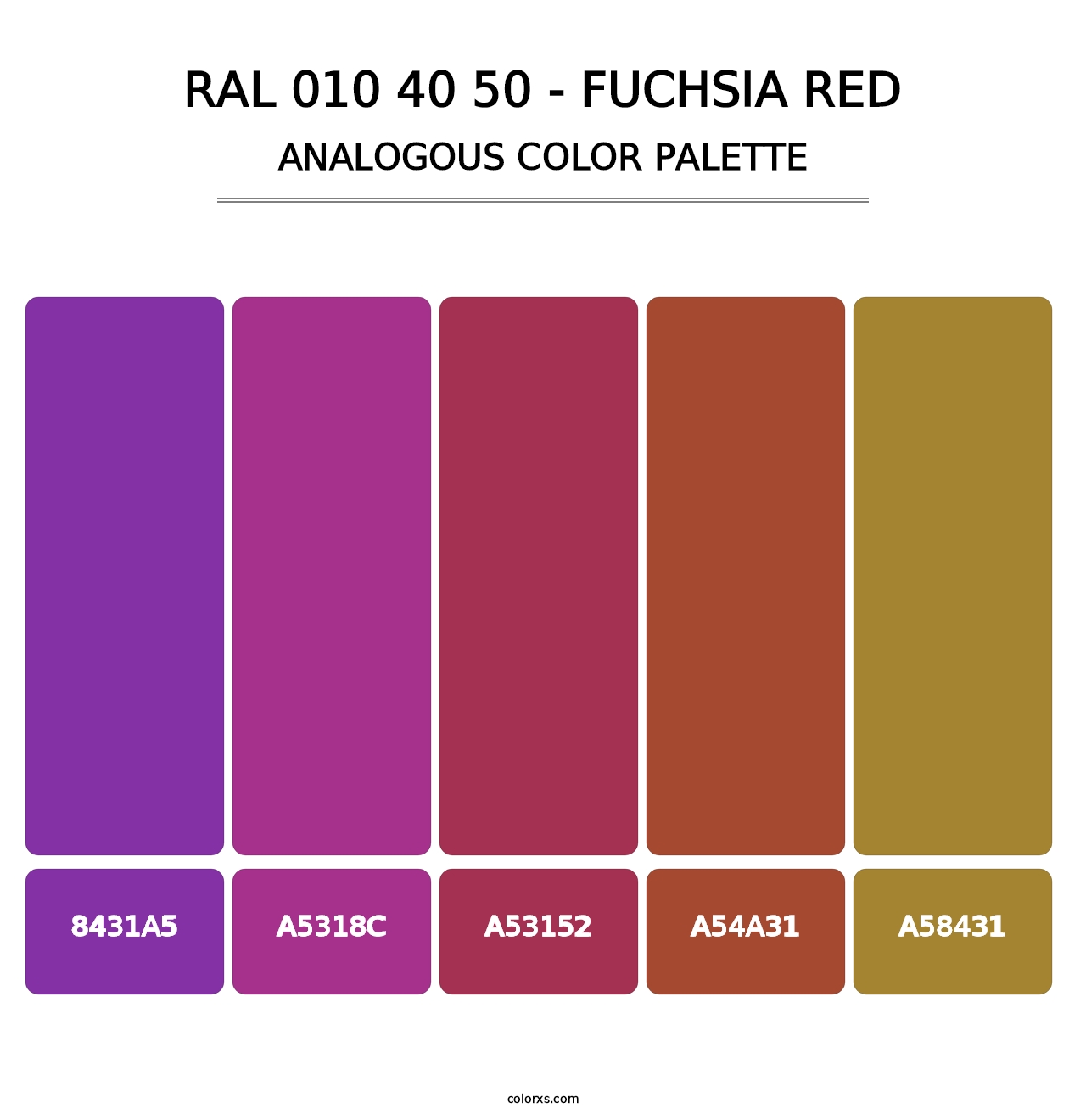 RAL 010 40 50 - Fuchsia Red - Analogous Color Palette