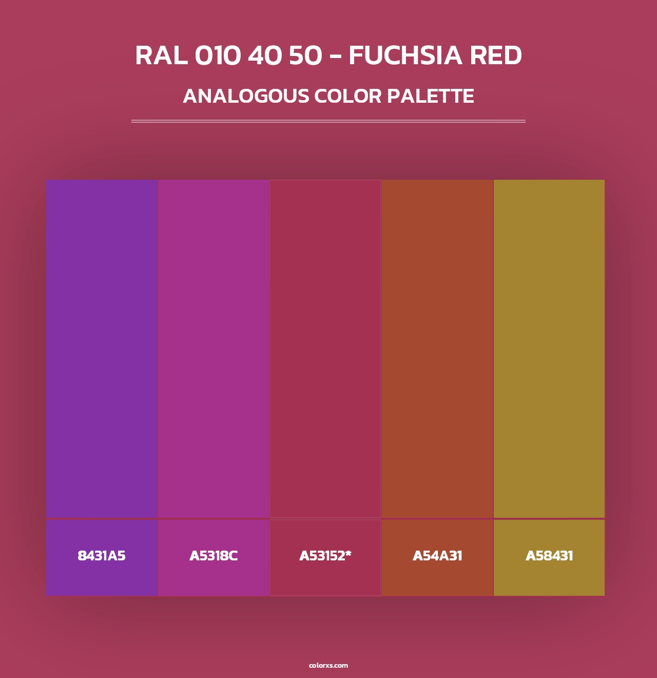 RAL 010 40 50 - Fuchsia Red - Analogous Color Palette