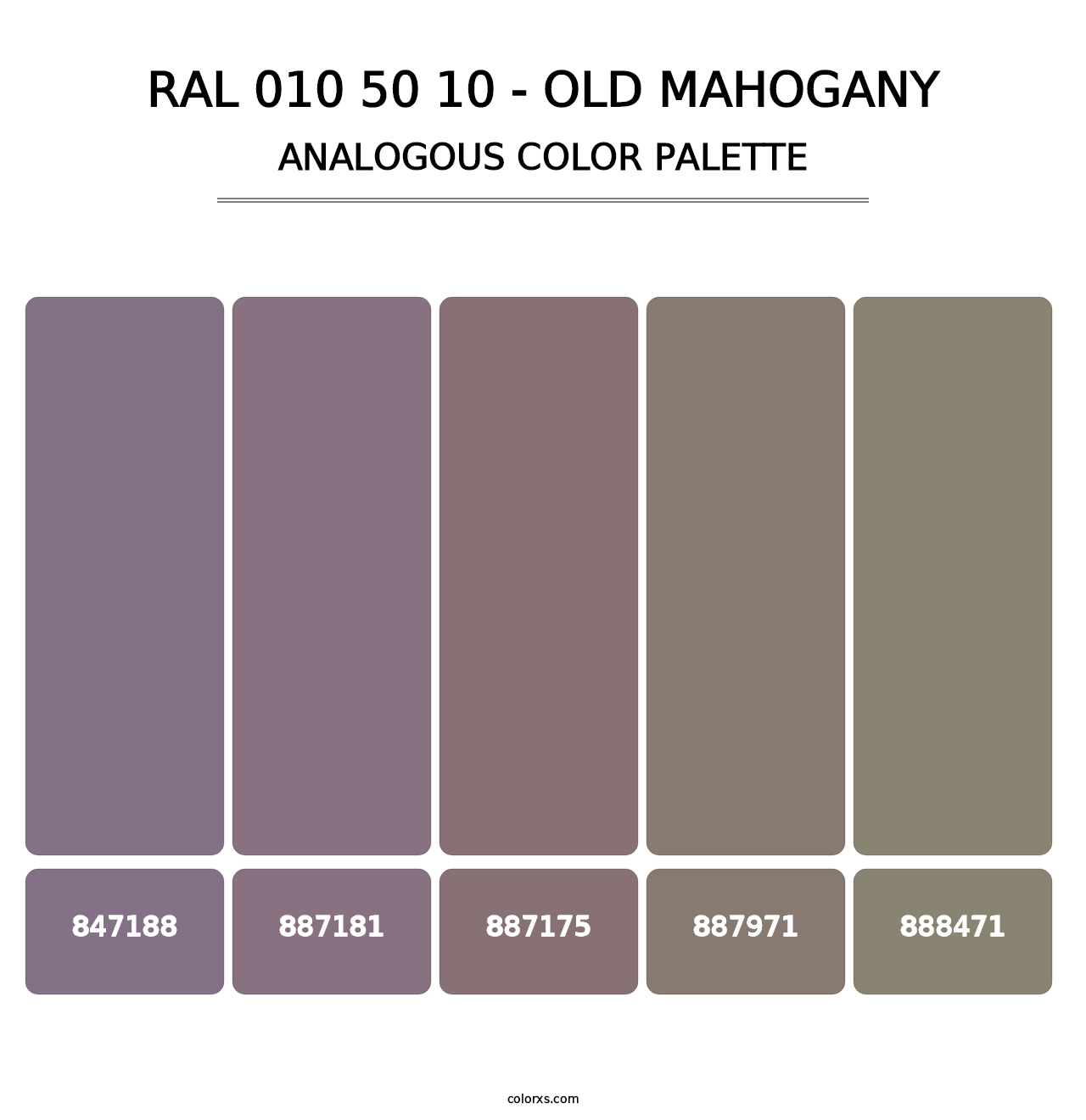 RAL 010 50 10 - Old Mahogany - Analogous Color Palette