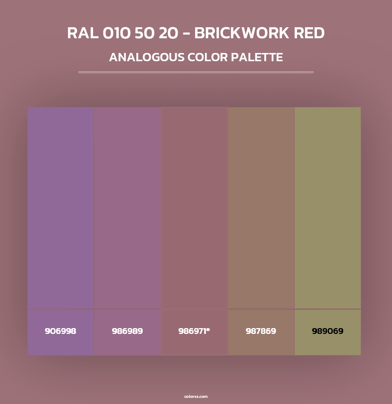 RAL 010 50 20 - Brickwork Red - Analogous Color Palette