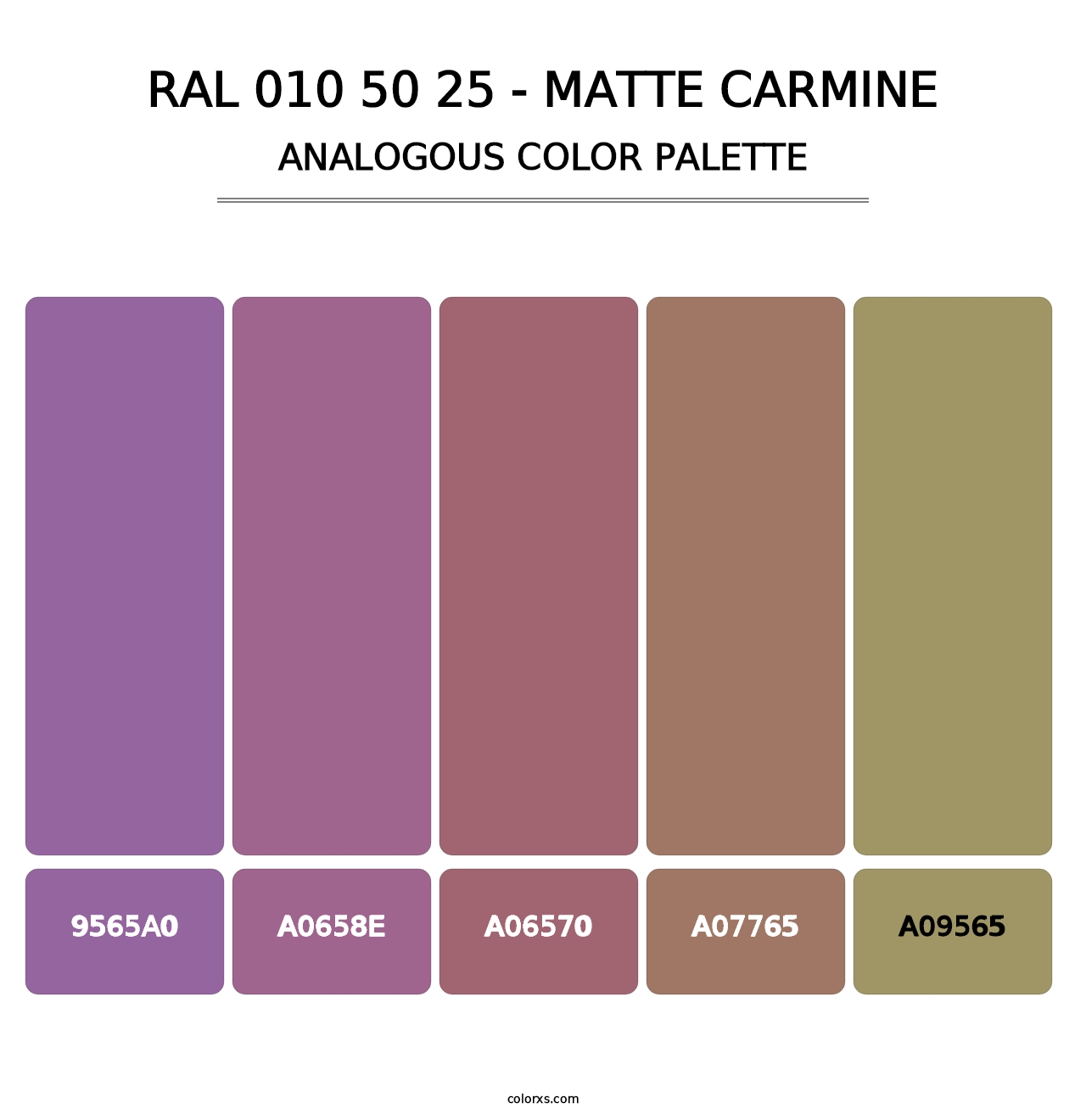 RAL 010 50 25 - Matte Carmine - Analogous Color Palette