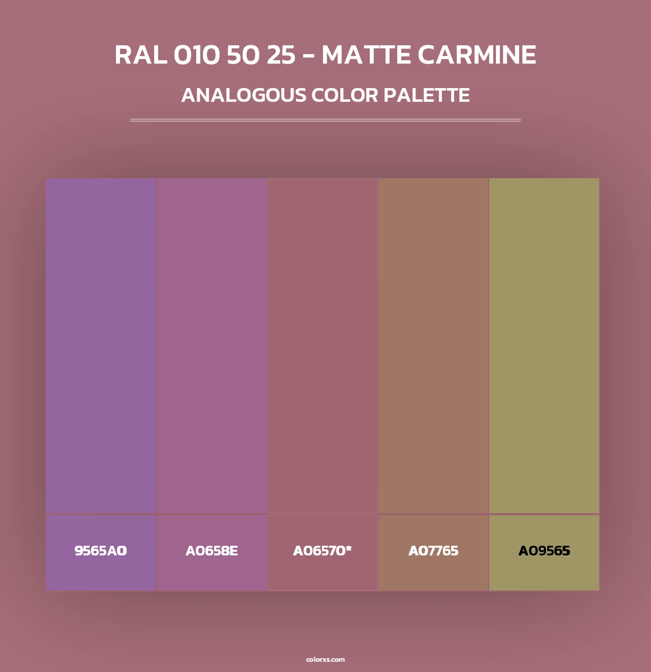RAL 010 50 25 - Matte Carmine - Analogous Color Palette