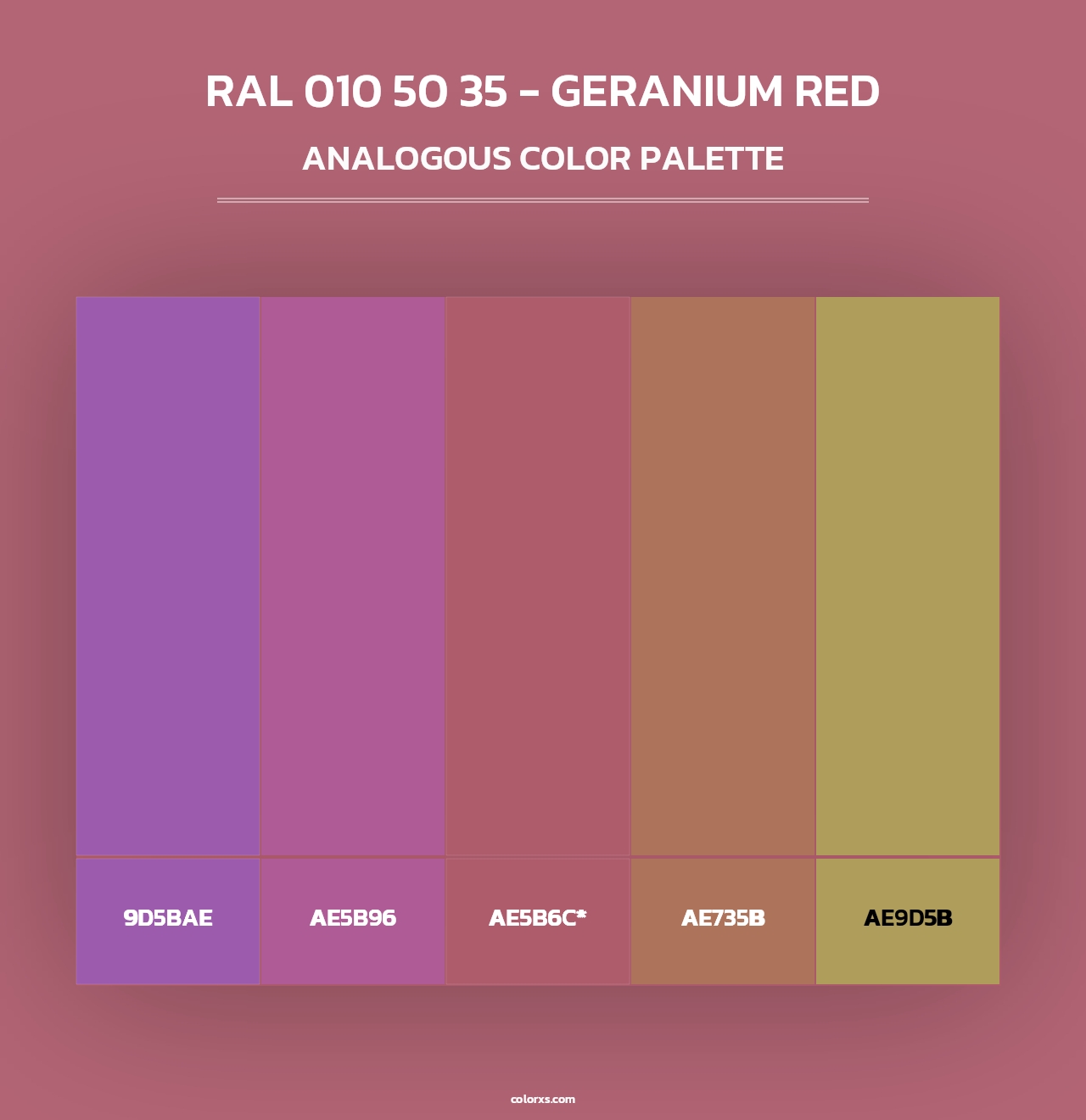 RAL 010 50 35 - Geranium Red - Analogous Color Palette