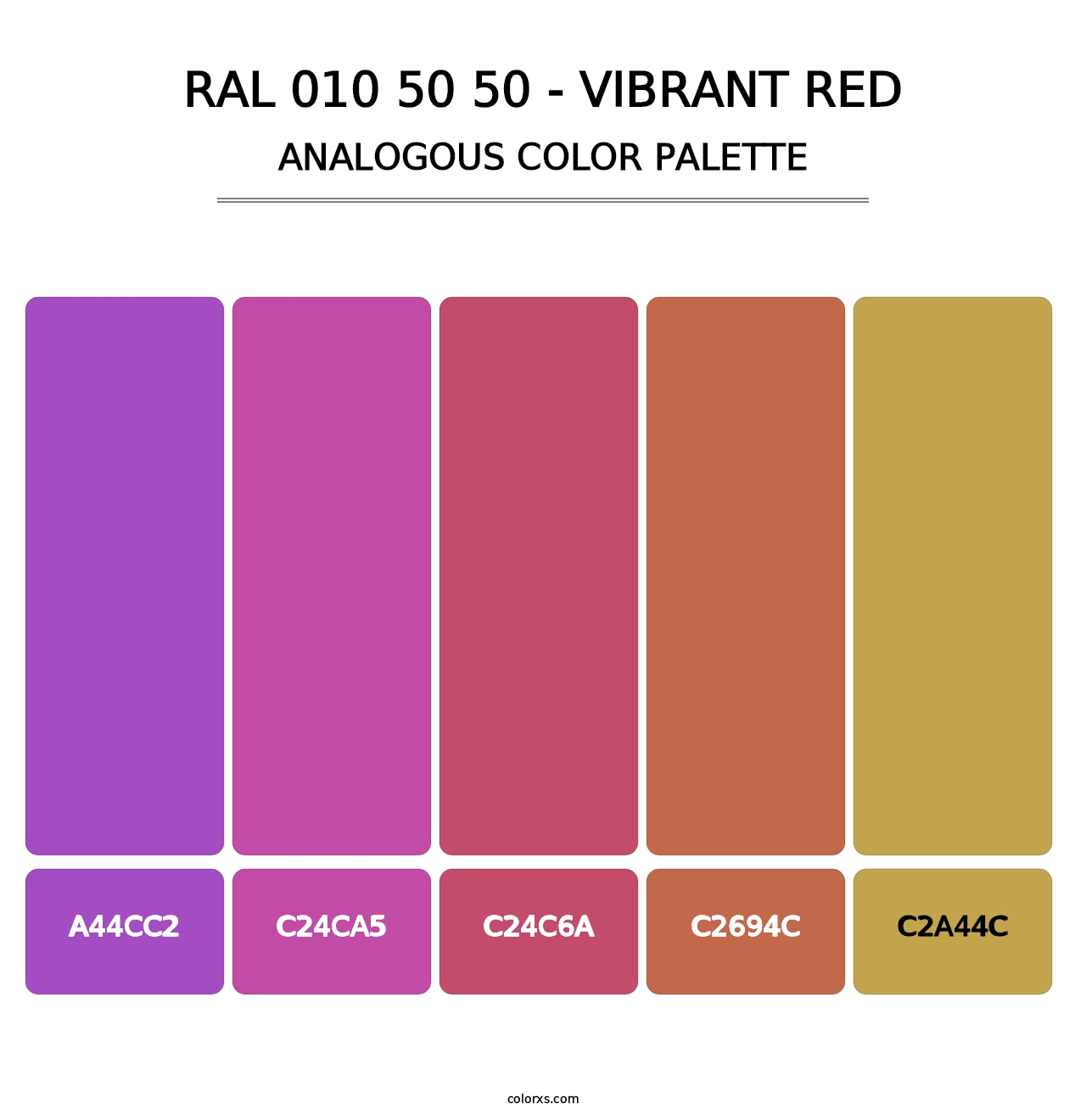 RAL 010 50 50 - Vibrant Red - Analogous Color Palette