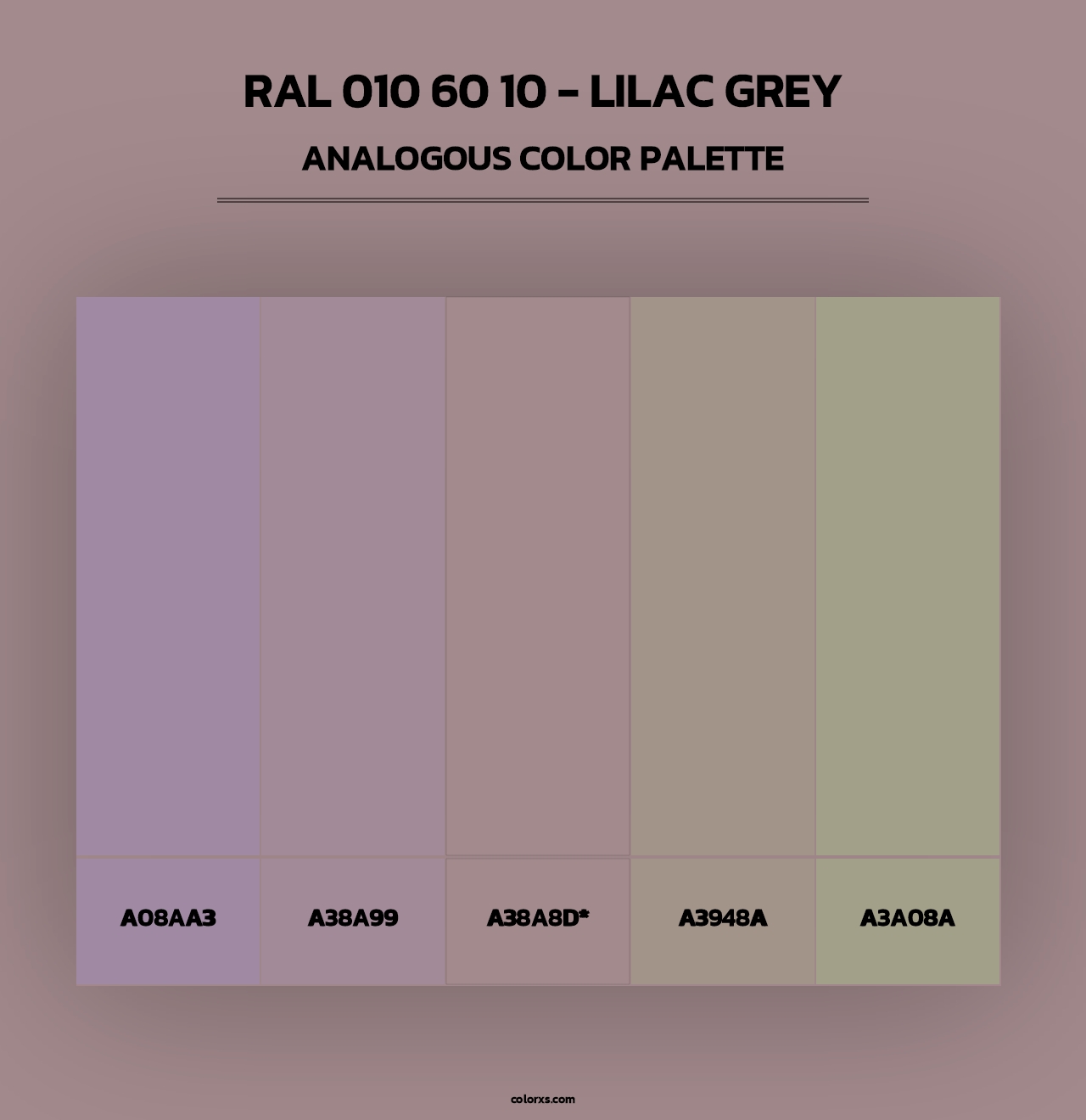 RAL 010 60 10 - Lilac Grey - Analogous Color Palette