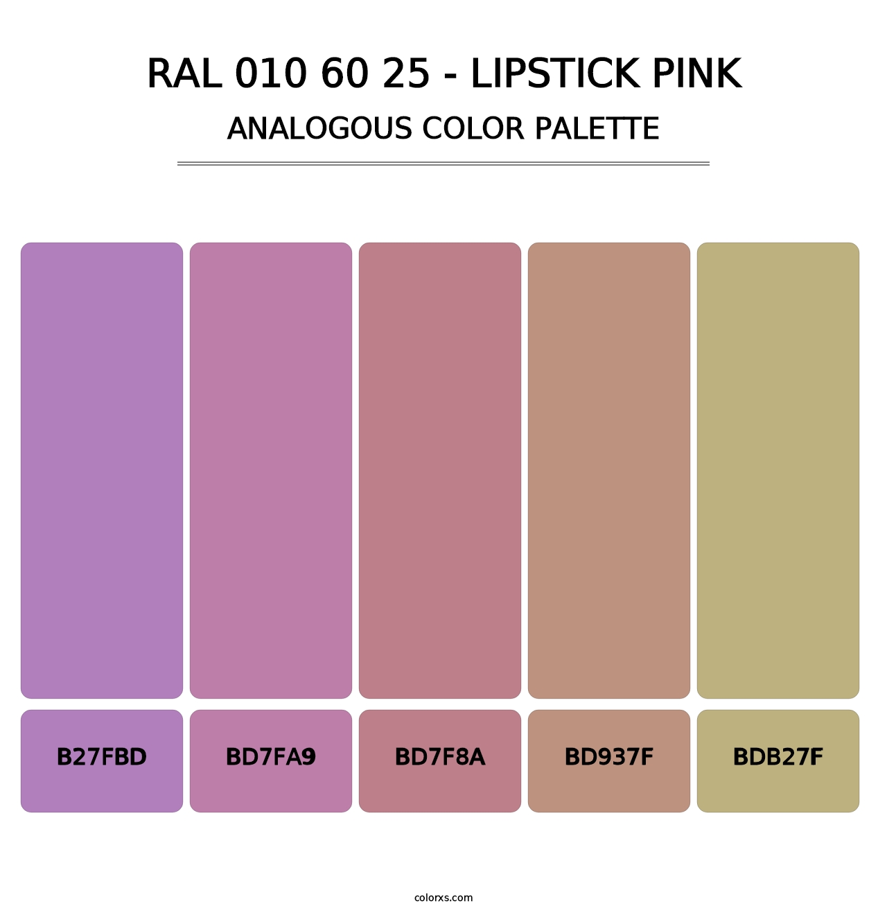 RAL 010 60 25 - Lipstick Pink - Analogous Color Palette