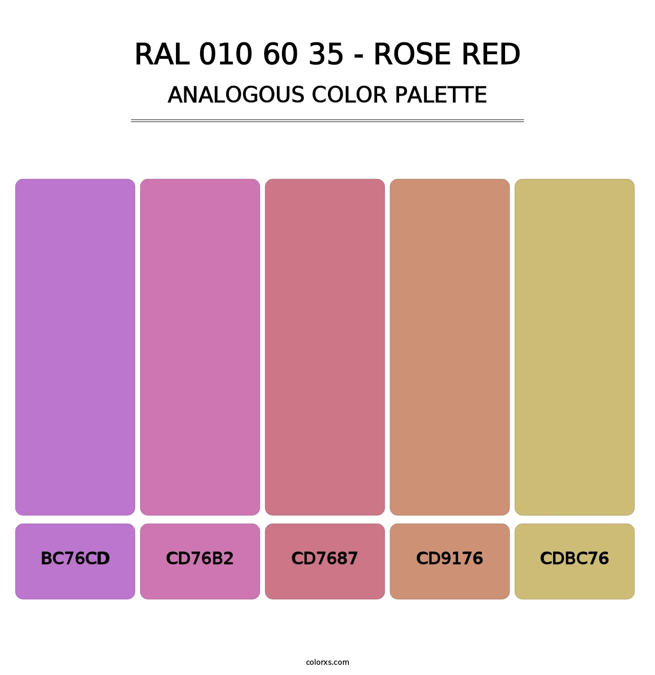 RAL 010 60 35 - Rose Red - Analogous Color Palette