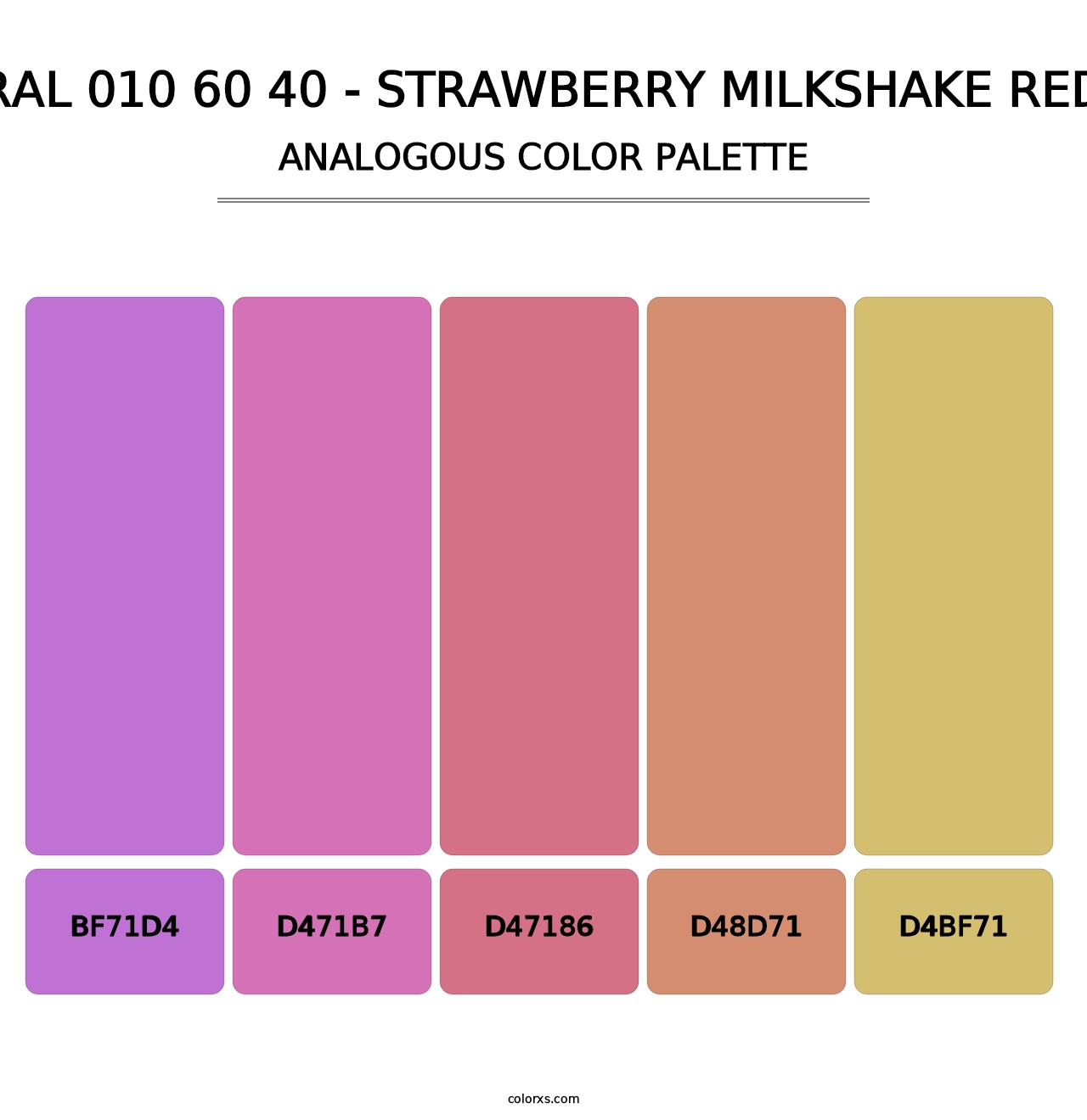 RAL 010 60 40 - Strawberry Milkshake Red - Analogous Color Palette