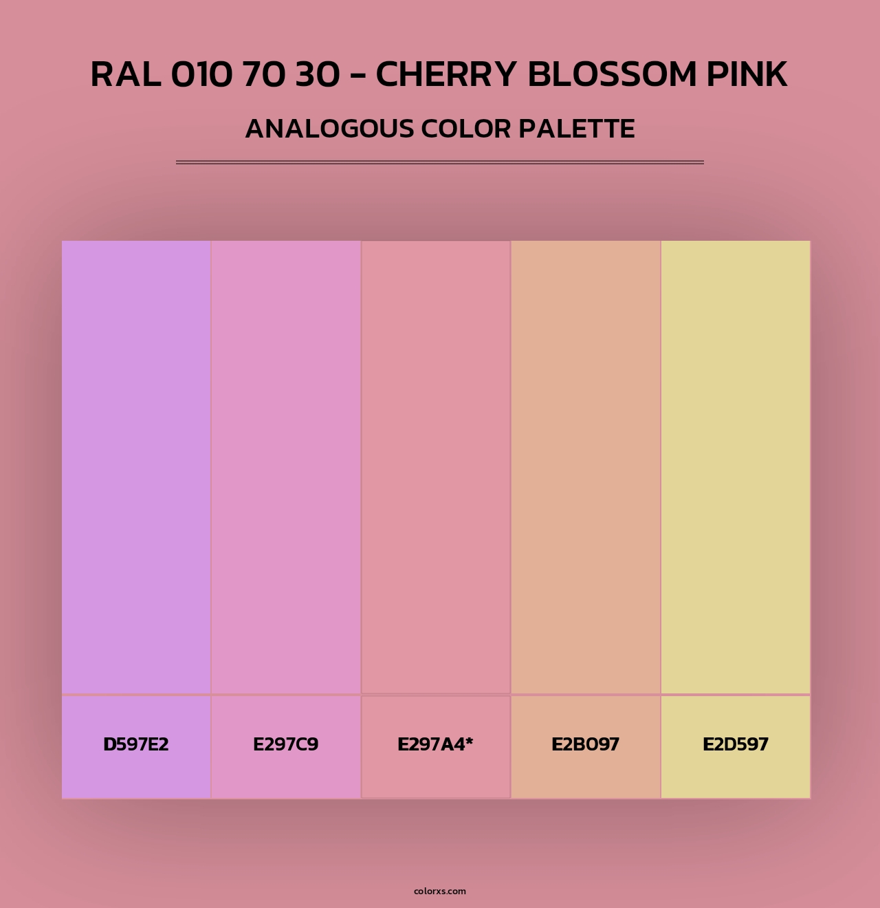 RAL 010 70 30 - Cherry Blossom Pink - Analogous Color Palette