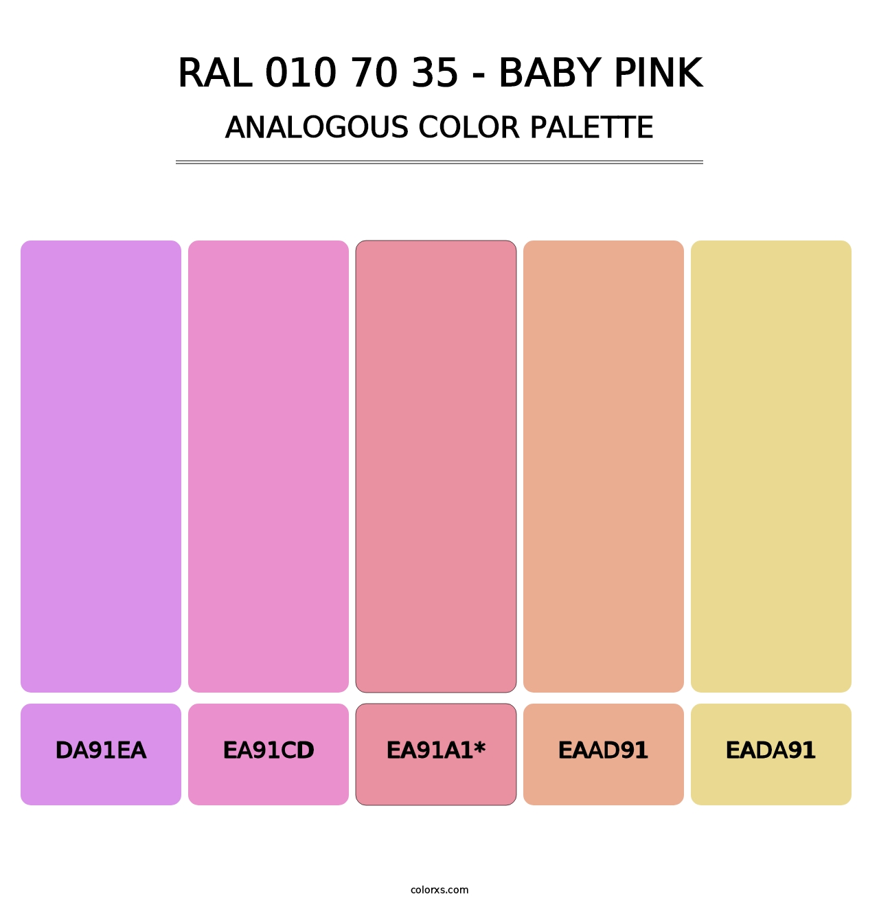 RAL 010 70 35 - Baby Pink - Analogous Color Palette