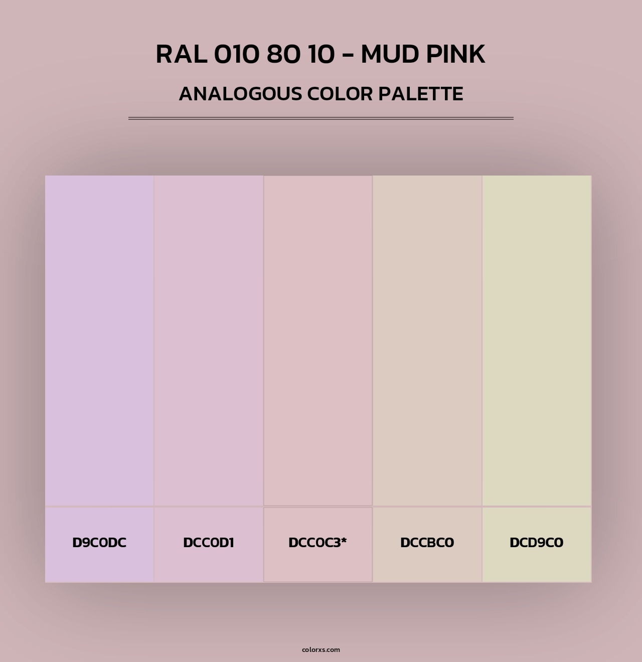 RAL 010 80 10 - Mud Pink - Analogous Color Palette
