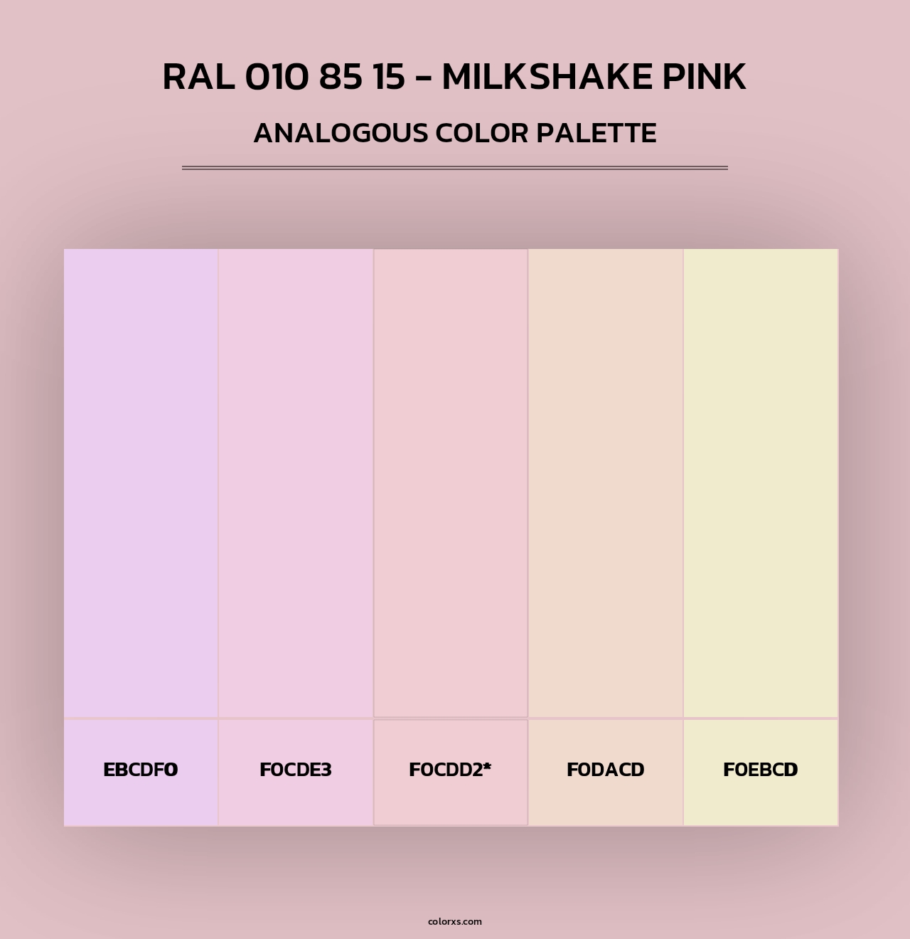 RAL 010 85 15 - Milkshake Pink - Analogous Color Palette