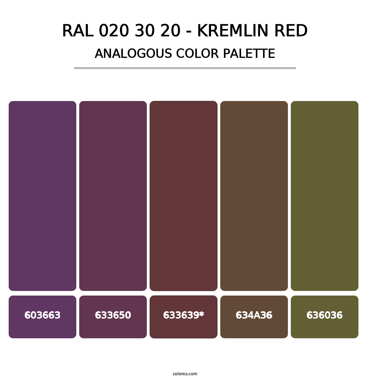 RAL 020 30 20 - Kremlin Red - Analogous Color Palette