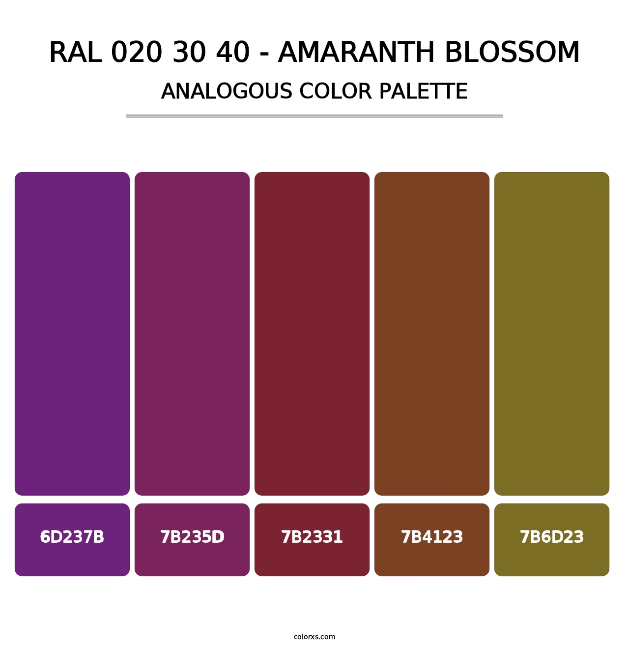 RAL 020 30 40 - Amaranth Blossom - Analogous Color Palette