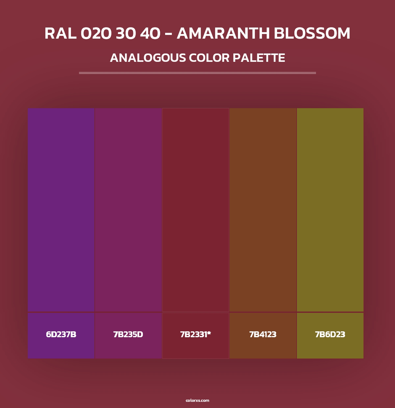 RAL 020 30 40 - Amaranth Blossom - Analogous Color Palette