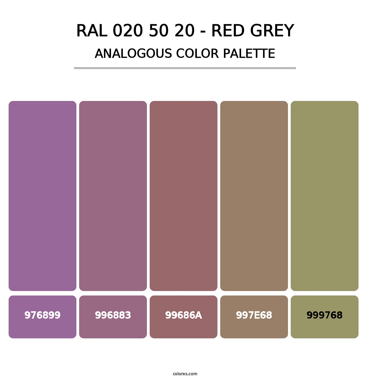 RAL 020 50 20 - Red Grey - Analogous Color Palette
