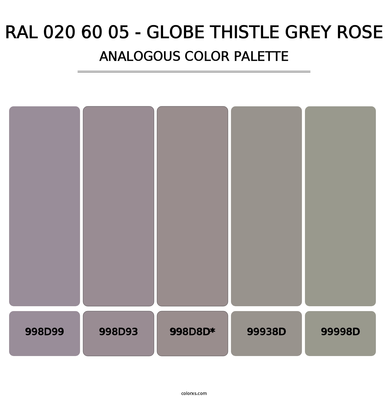 RAL 020 60 05 - Globe Thistle Grey Rose - Analogous Color Palette