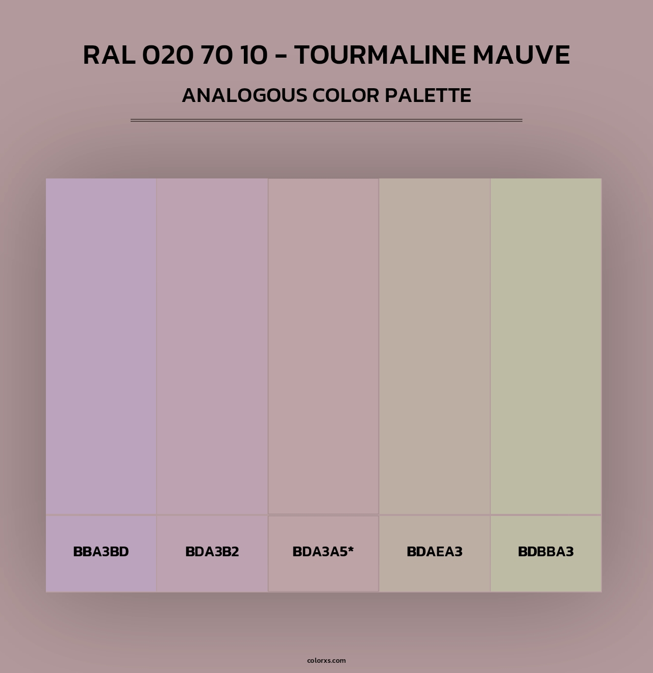 RAL 020 70 10 - Tourmaline Mauve - Analogous Color Palette
