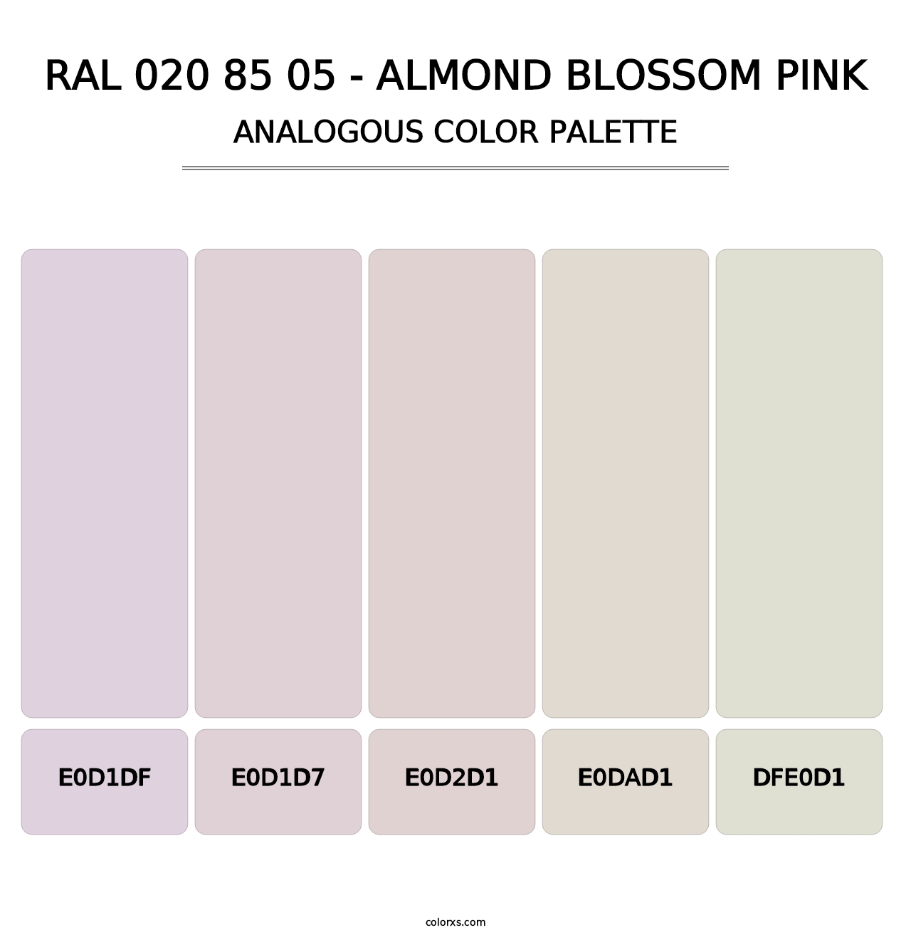RAL 020 85 05 - Almond Blossom Pink - Analogous Color Palette