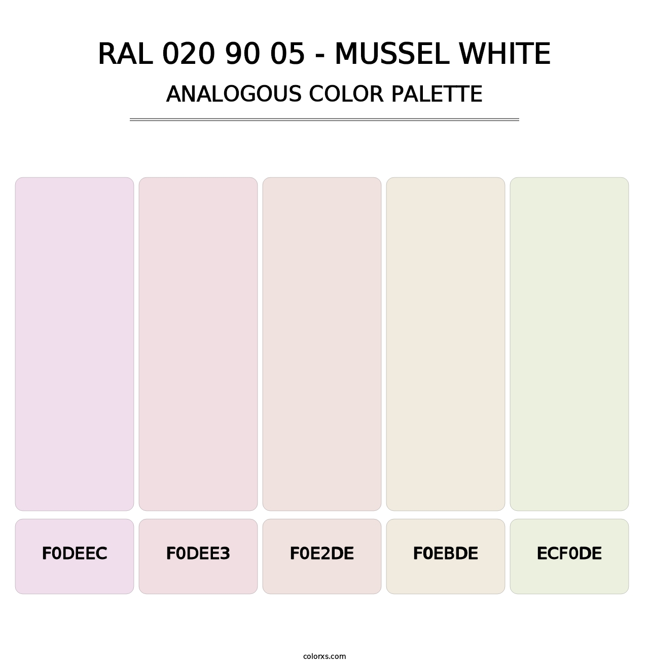 RAL 020 90 05 - Mussel White - Analogous Color Palette