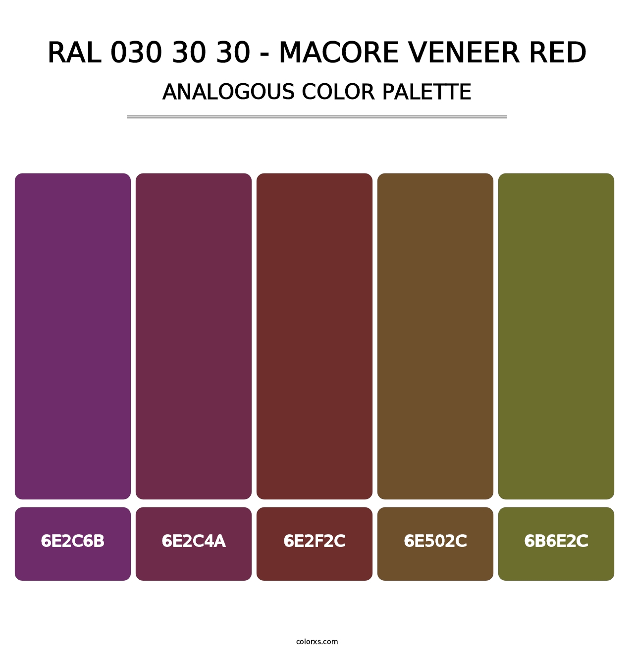 RAL 030 30 30 - Macore Veneer Red - Analogous Color Palette
