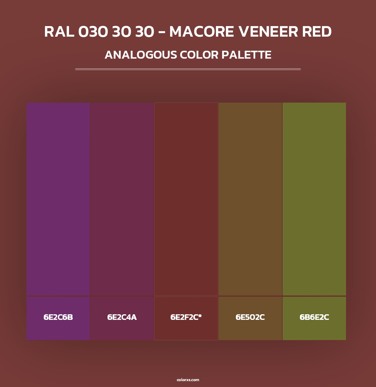 RAL 030 30 30 - Macore Veneer Red - Analogous Color Palette