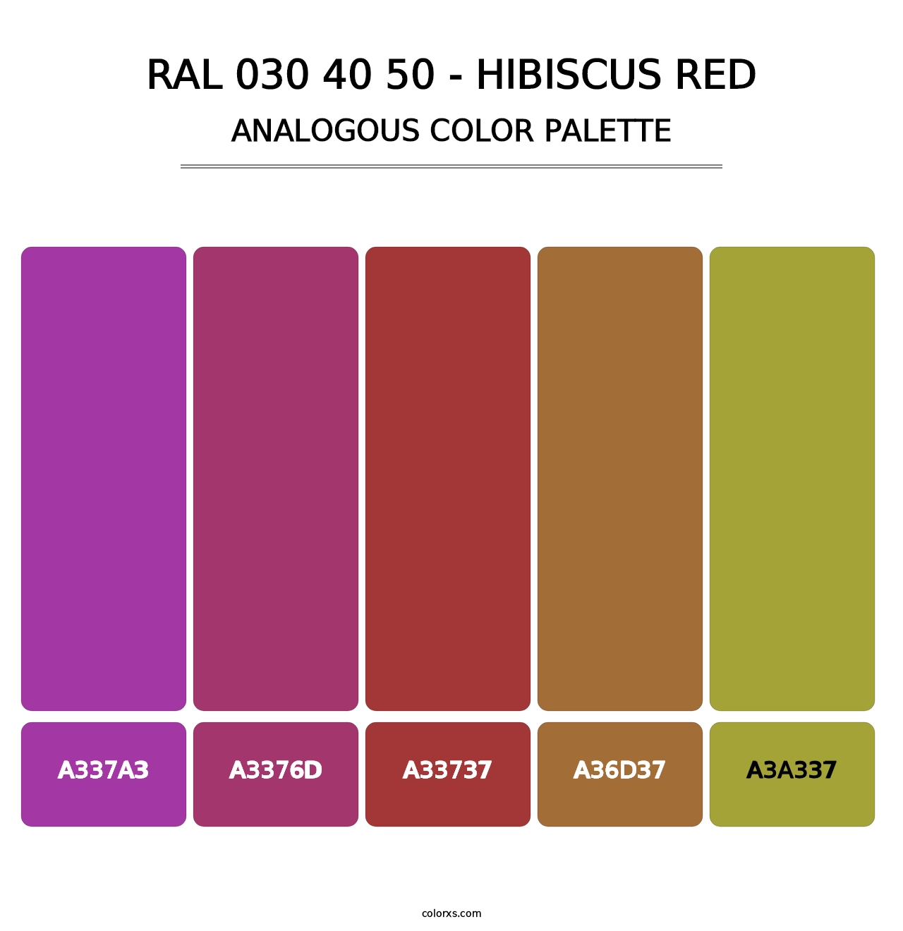 RAL 030 40 50 - Hibiscus Red - Analogous Color Palette