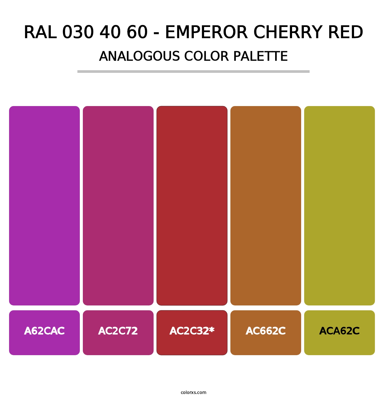 RAL 030 40 60 - Emperor Cherry Red - Analogous Color Palette