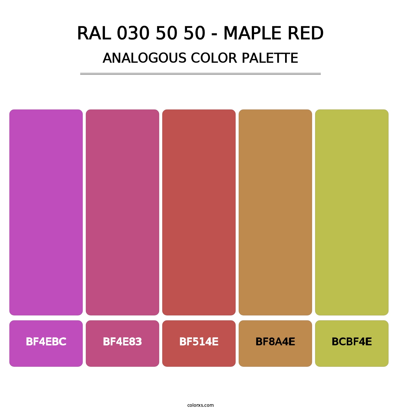 RAL 030 50 50 - Maple Red - Analogous Color Palette
