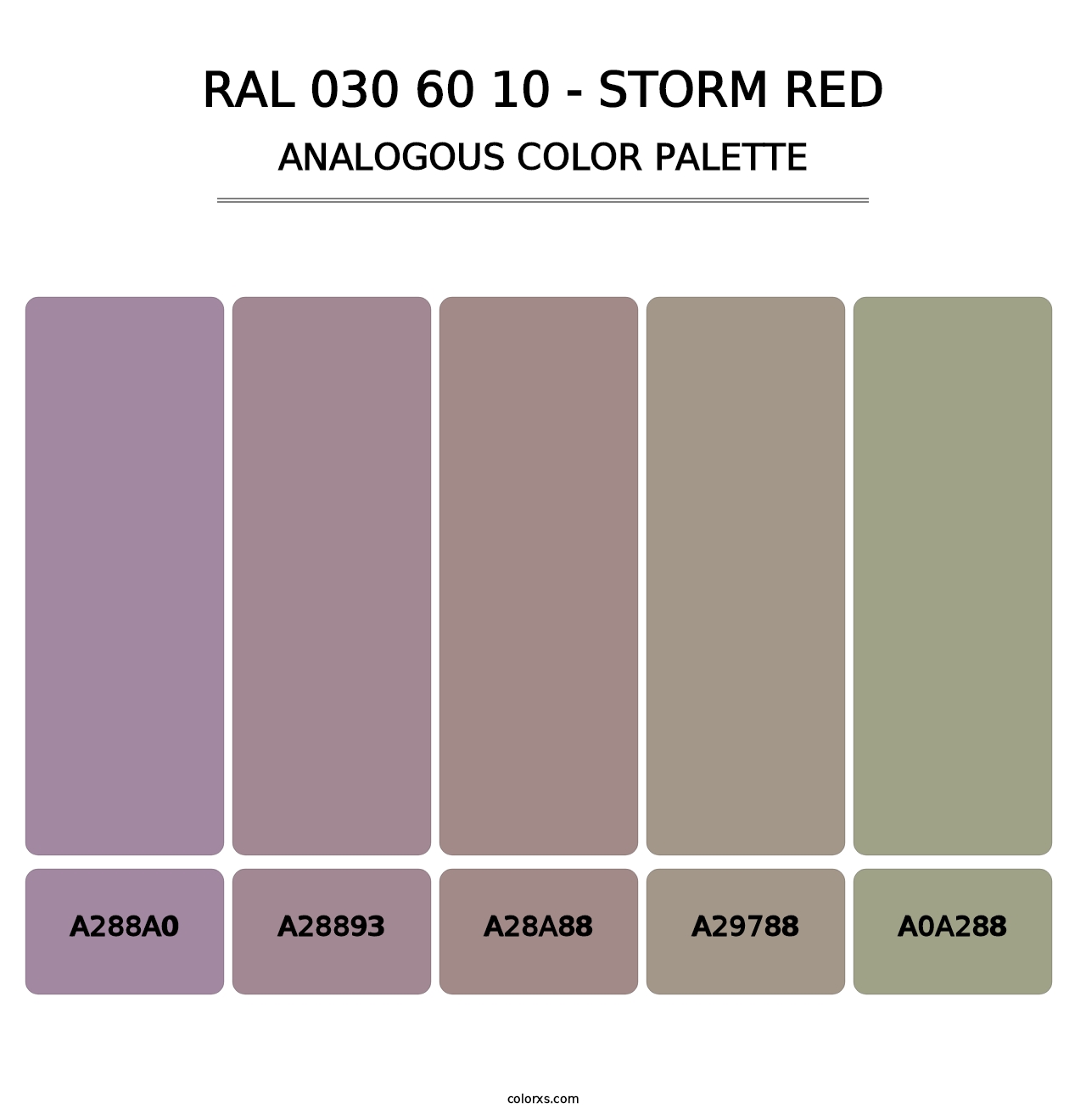 RAL 030 60 10 - Storm Red - Analogous Color Palette