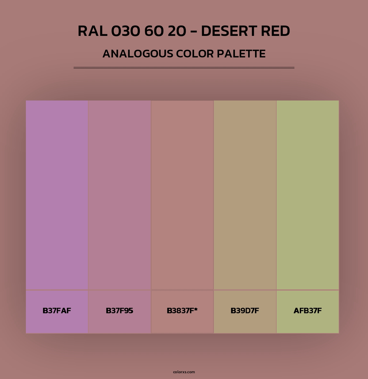 RAL 030 60 20 - Desert Red - Analogous Color Palette