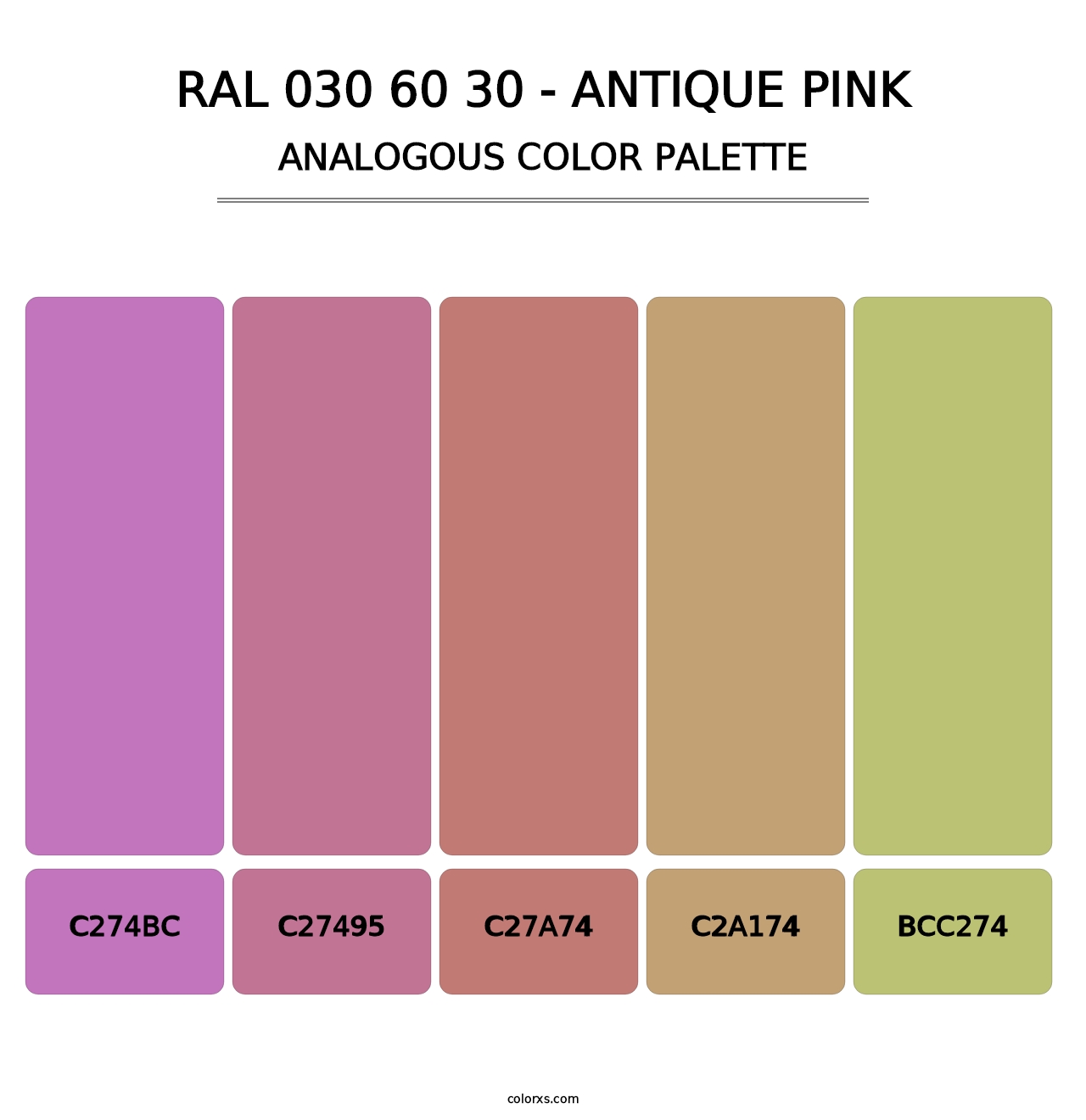 RAL 030 60 30 - Antique Pink - Analogous Color Palette