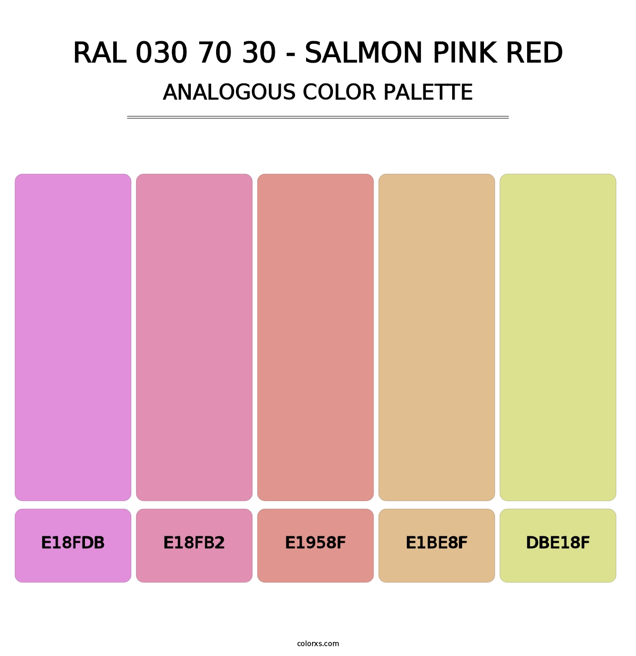 RAL 030 70 30 - Salmon Pink Red - Analogous Color Palette