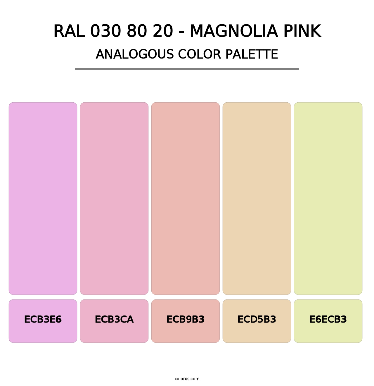RAL 030 80 20 - Magnolia Pink - Analogous Color Palette