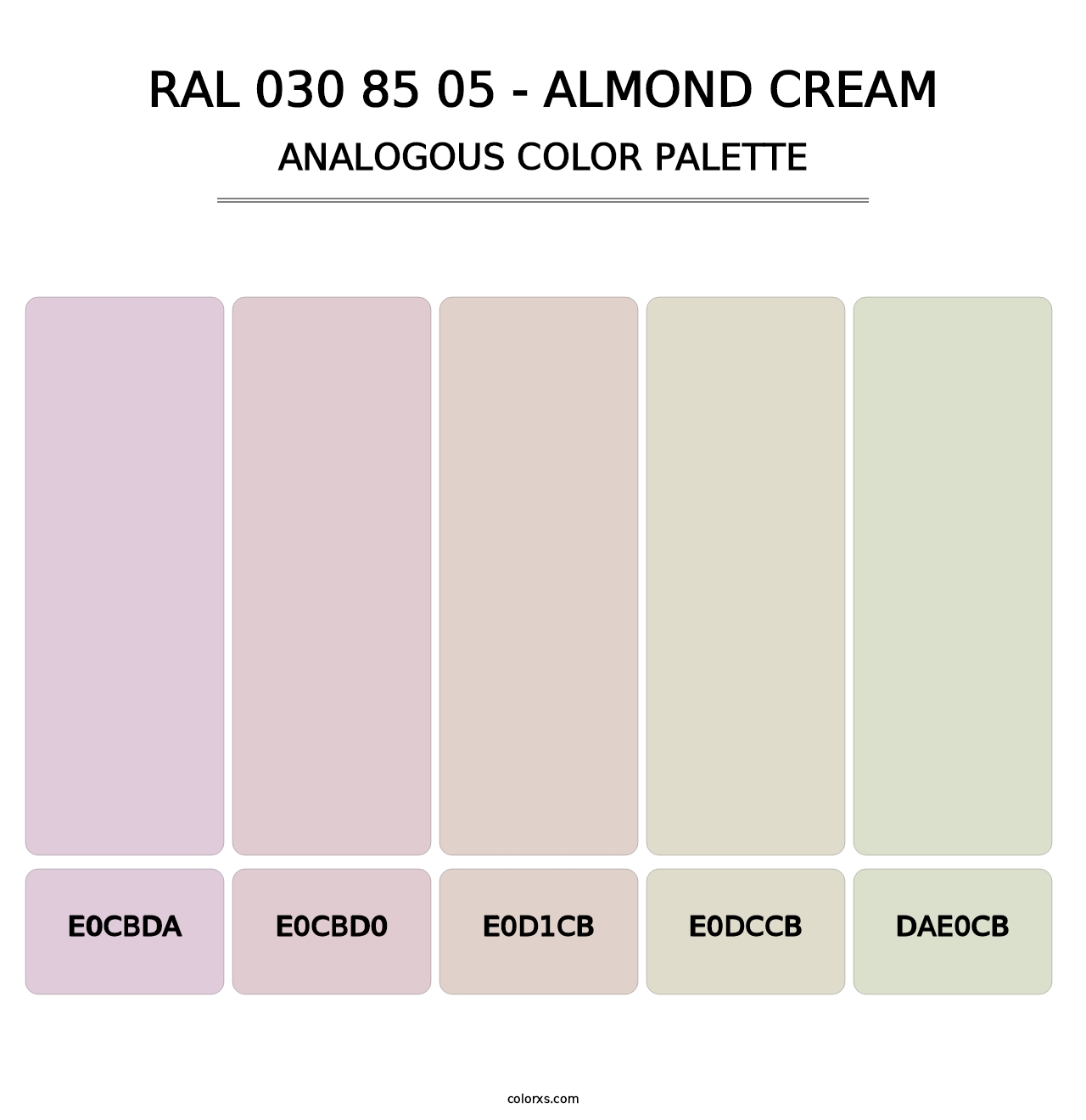 RAL 030 85 05 - Almond Cream - Analogous Color Palette