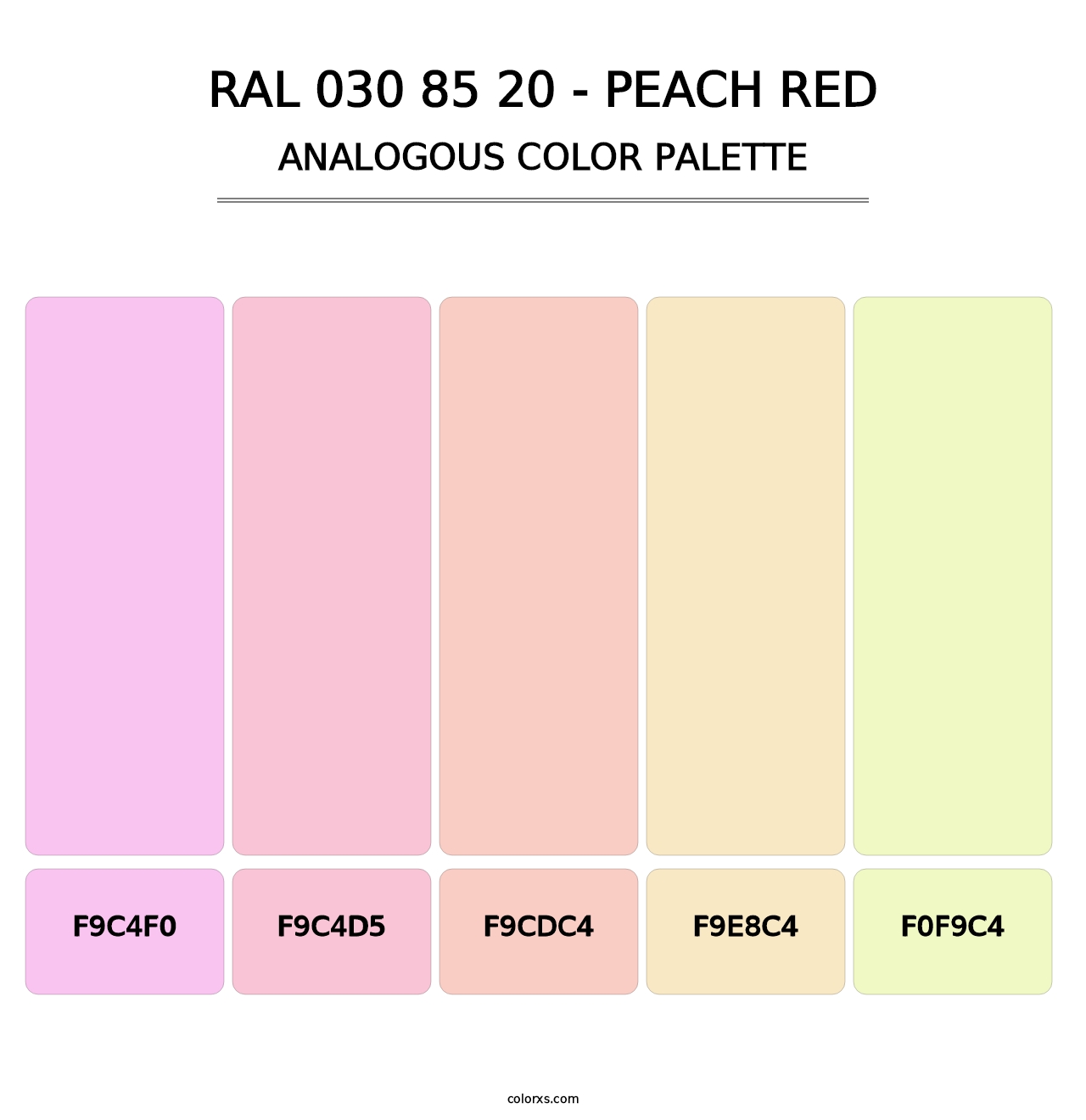 RAL 030 85 20 - Peach Red - Analogous Color Palette