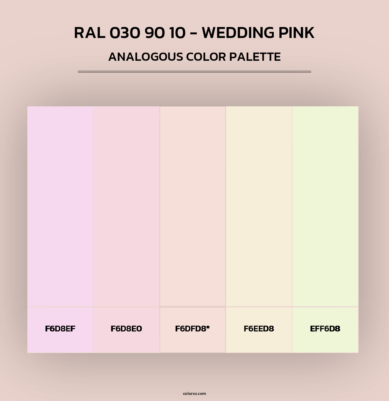 RAL 030 90 10 - Wedding Pink - Analogous Color Palette