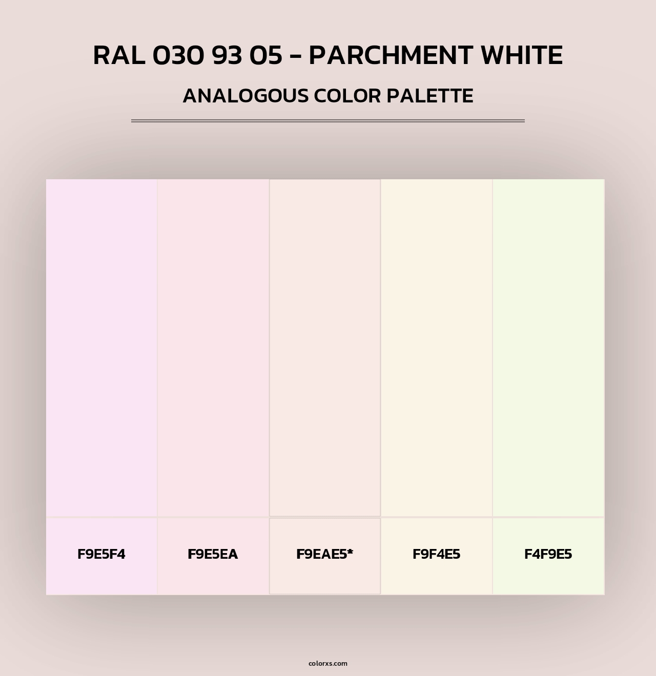 RAL 030 93 05 - Parchment White - Analogous Color Palette