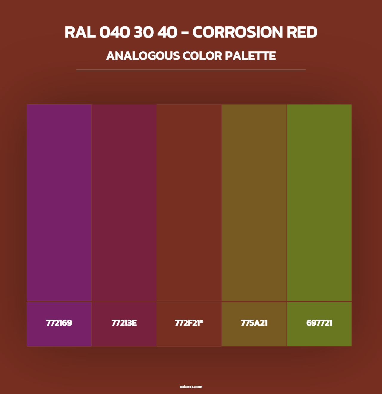 RAL 040 30 40 - Corrosion Red - Analogous Color Palette
