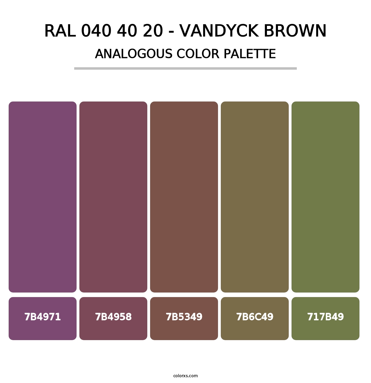 RAL 040 40 20 - Vandyck Brown - Analogous Color Palette
