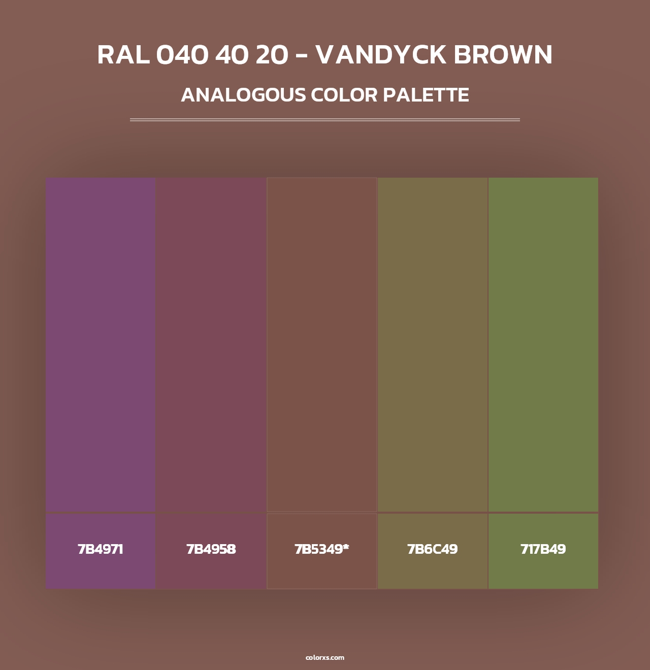 RAL 040 40 20 - Vandyck Brown - Analogous Color Palette