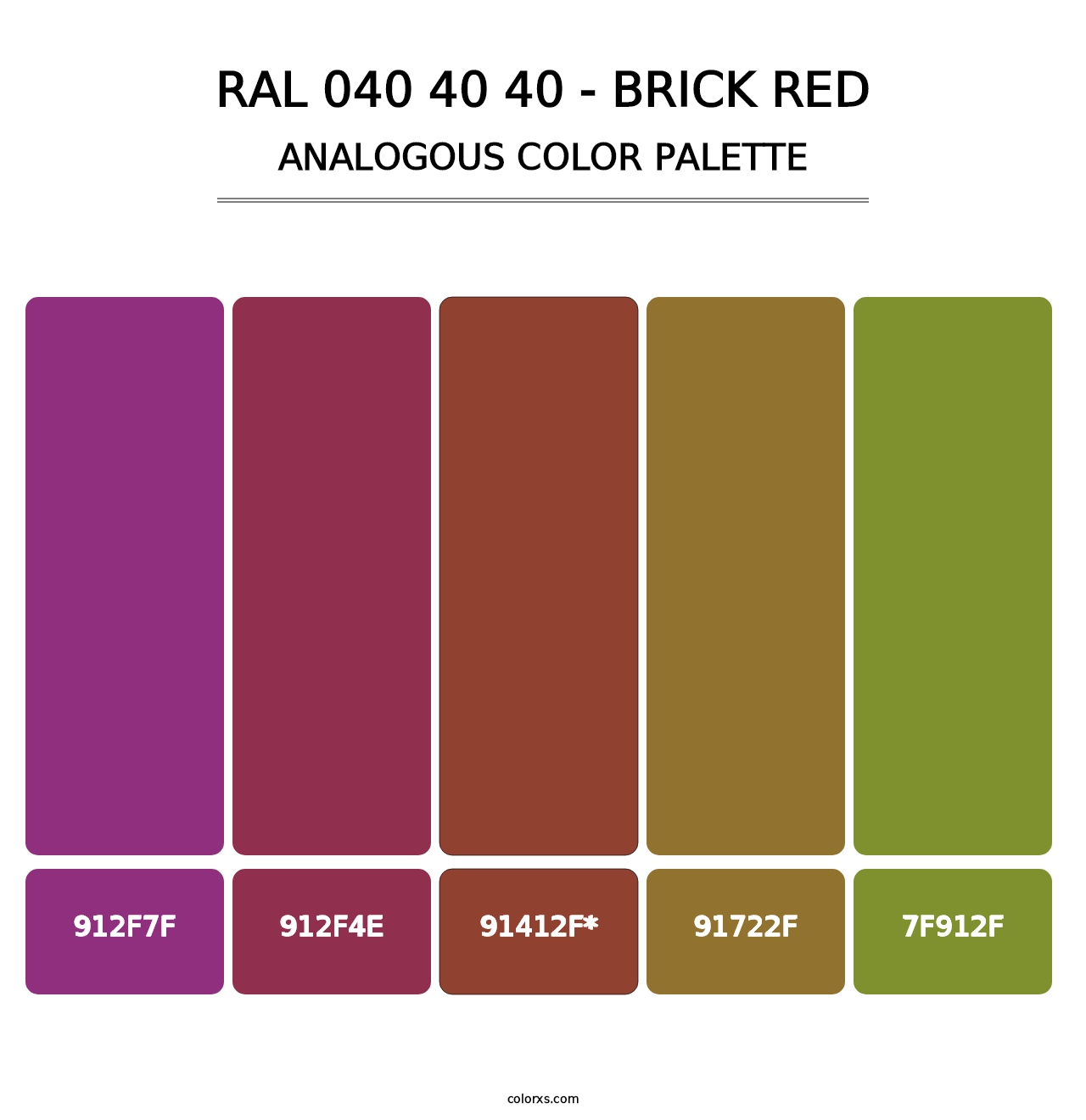 RAL 040 40 40 - Brick Red - Analogous Color Palette