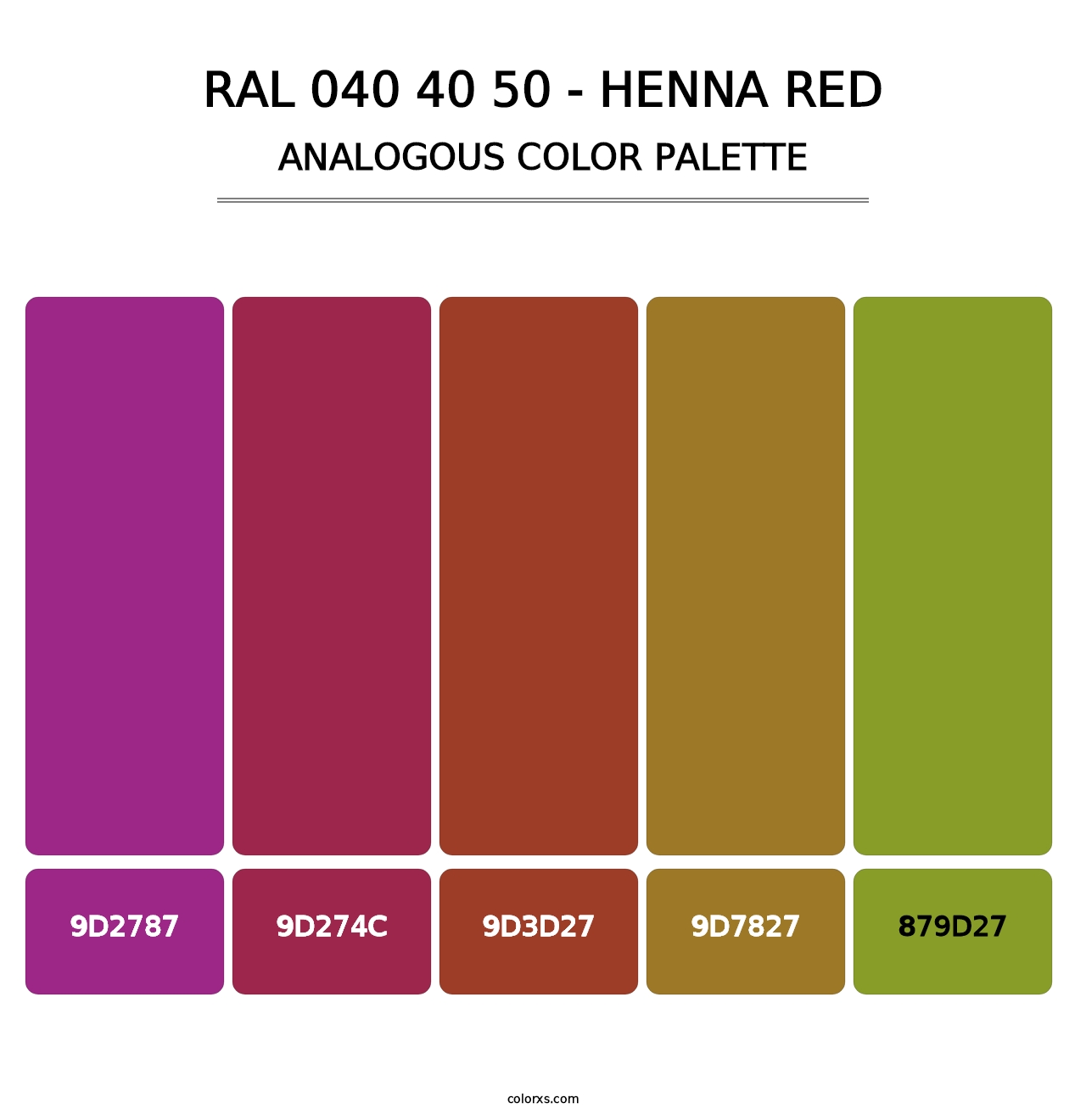 RAL 040 40 50 - Henna Red - Analogous Color Palette