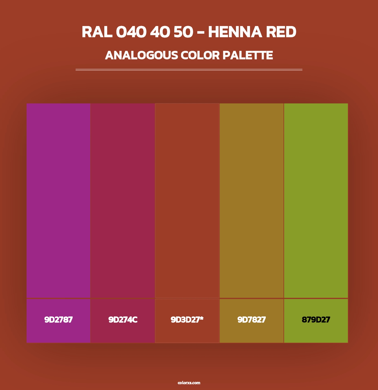 RAL 040 40 50 - Henna Red - Analogous Color Palette