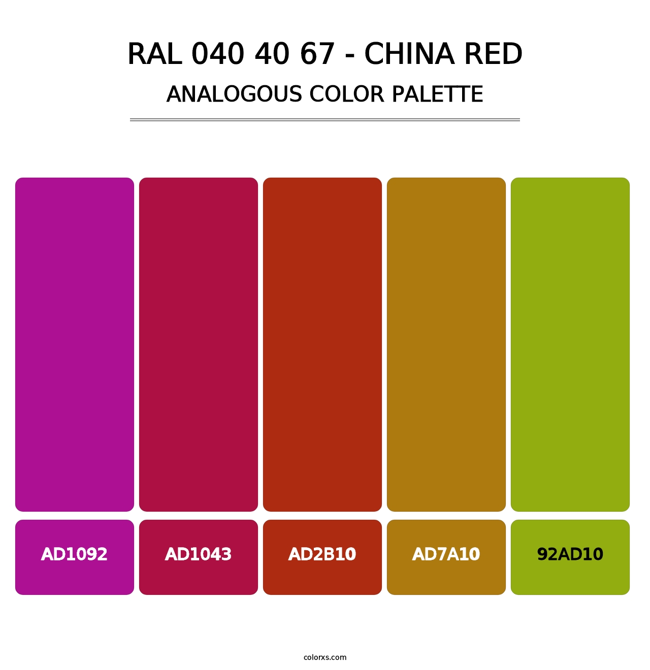 RAL 040 40 67 - China Red - Analogous Color Palette