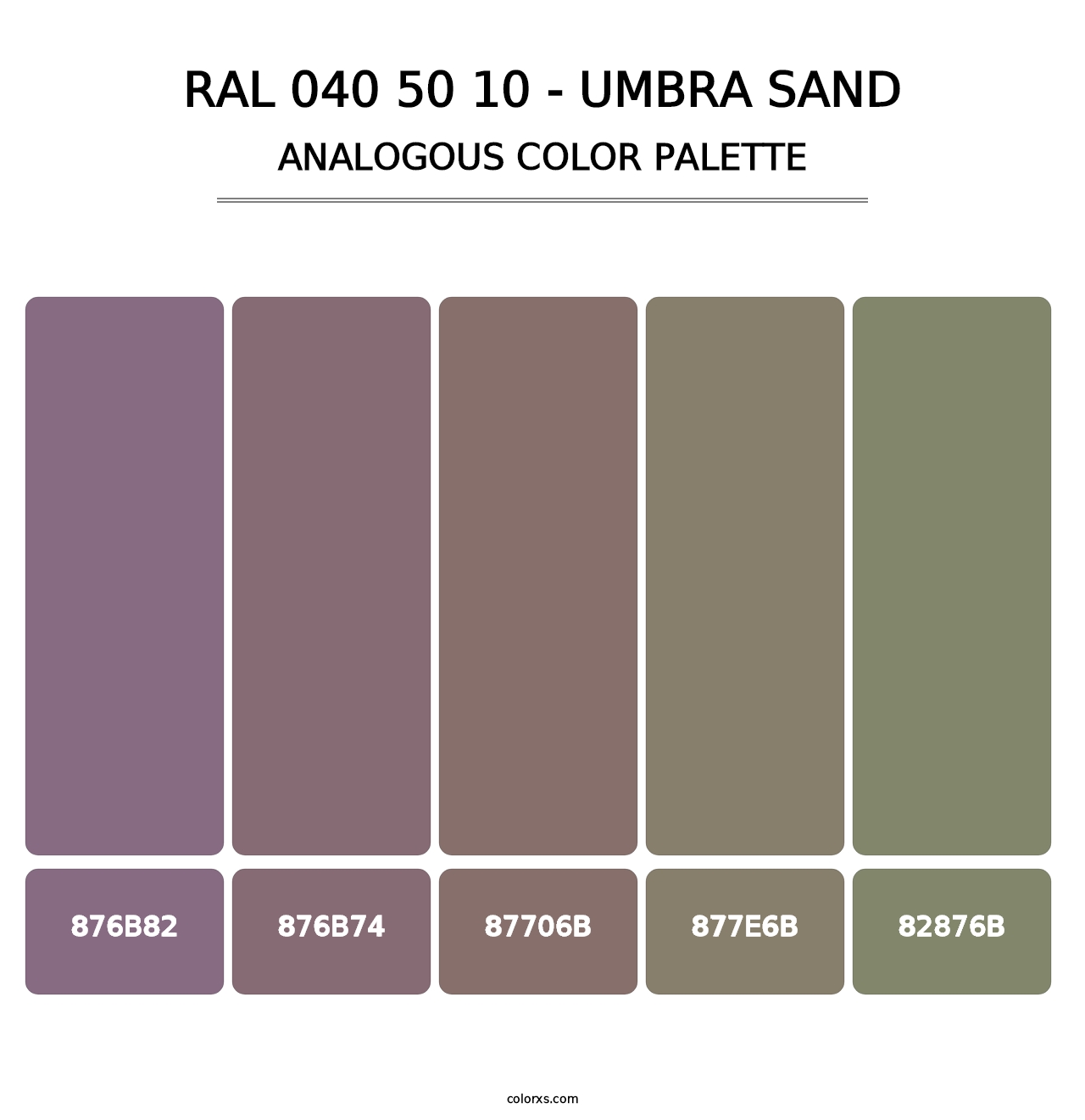 RAL 040 50 10 - Umbra Sand - Analogous Color Palette